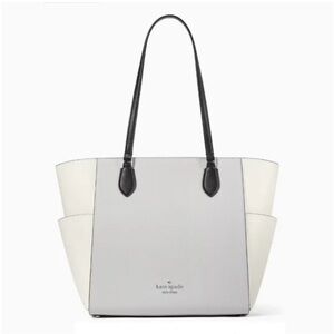 Kate Spade Cream and Black Tote Bag Structured Elegance and Wallet !